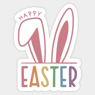 Happy Easter Bunny Ears Sticker